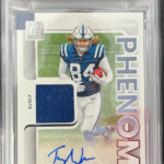 2025 Panini Donruss Football Tyler Warren Rookie Phenom Jersey Autograph 63/99 PSA 9