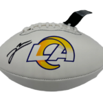 Jared Verse Autographed Rams NFL Authentic Logo Football (Beckett) With Acrylic Case