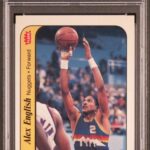 1986 Fleer Sticker - Alex English 4 - PSA 5