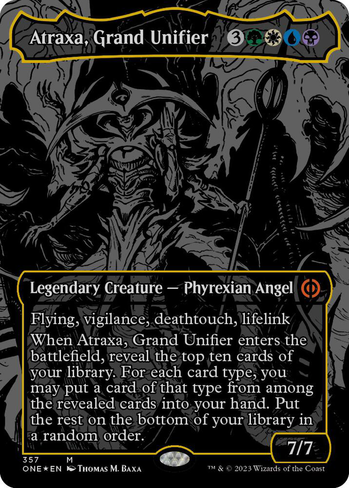atraxaoilslick_1024x1024.png Atraxa, Grand Unifier (Oil Slick Raised Foil) - Phyrexia: All Will Be One (ONE) - Image 1